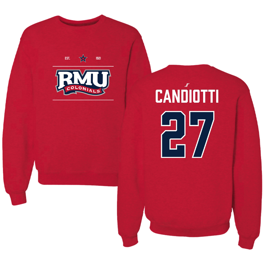 Robert Morris University Softball Red General Crewneck - #27 Isabella Candiotti
