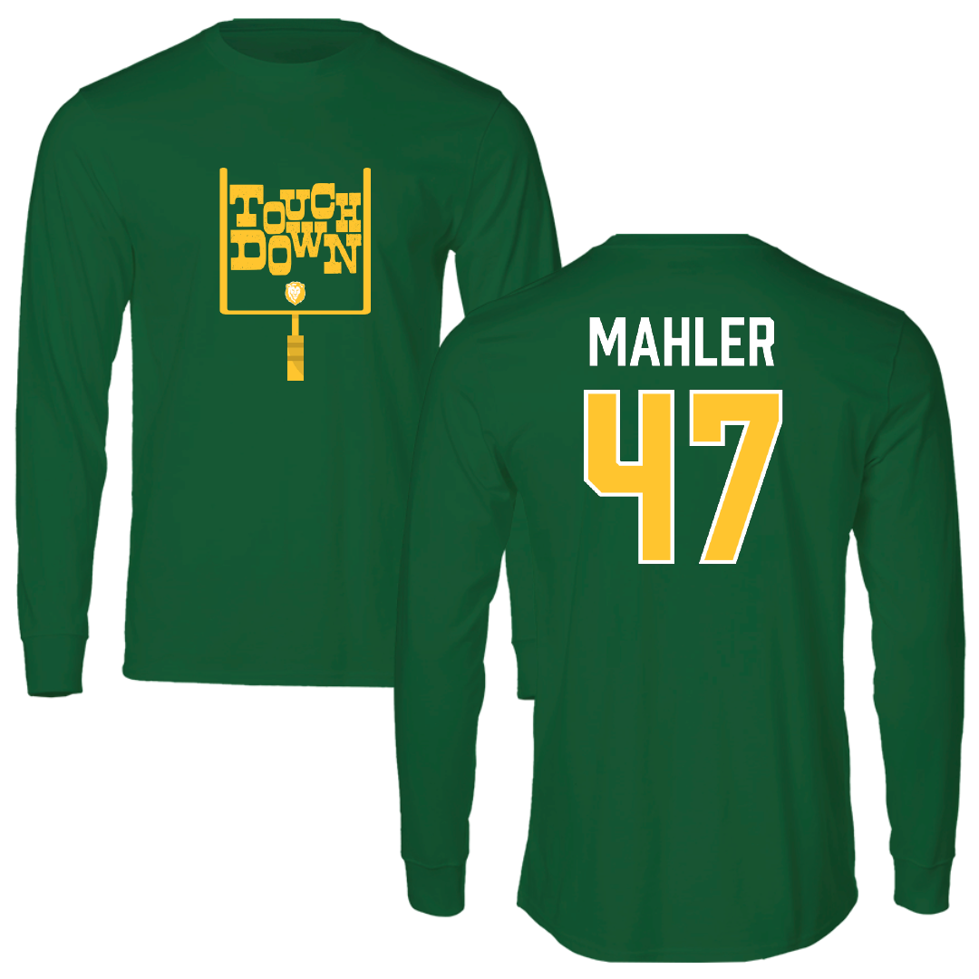 Southeastern Louisiana University Football Green Touchdown Long Sleeve - #47 Alec Mahler