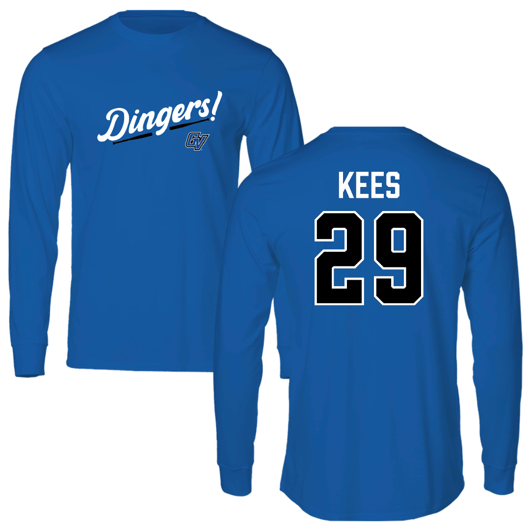 Grand Valley State University Baseball Blue Dingers Long Sleeve - #29 Jackson Kees