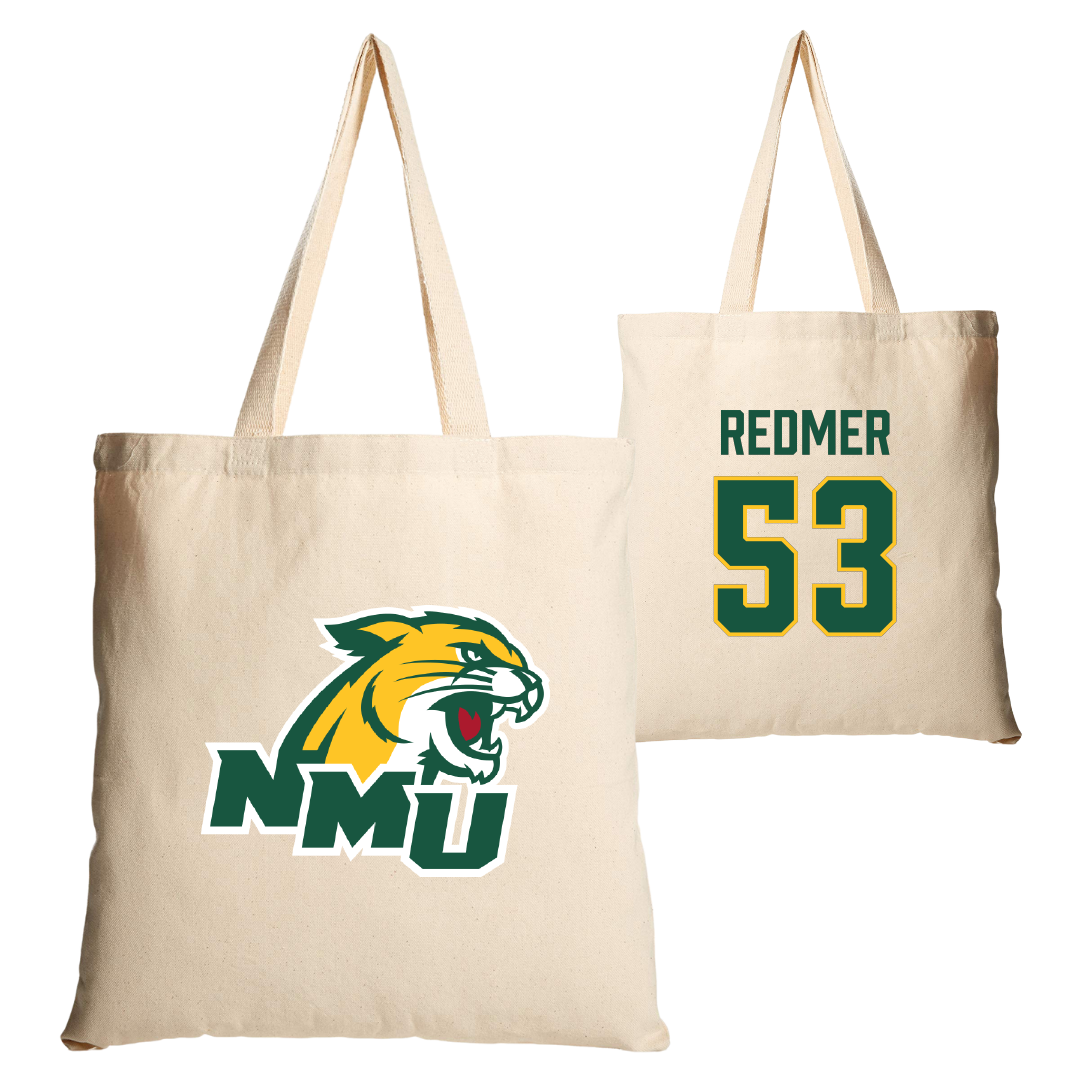 Northern Michigan University Football Tan Canvas Tote Bag - #53 Brady Redmer