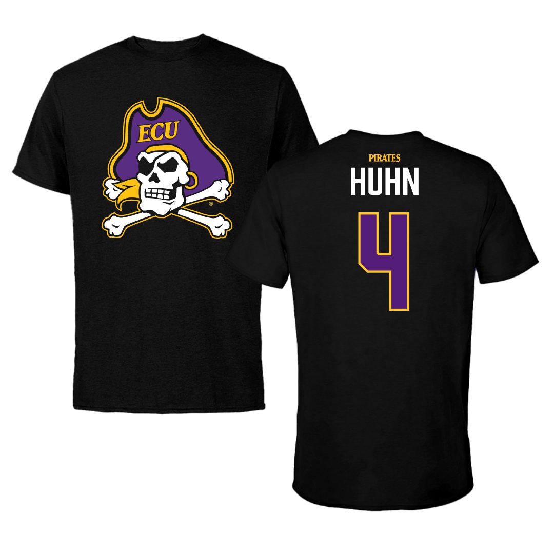 East Carolina University Softball Black Tee - #4 Abby Huhn
