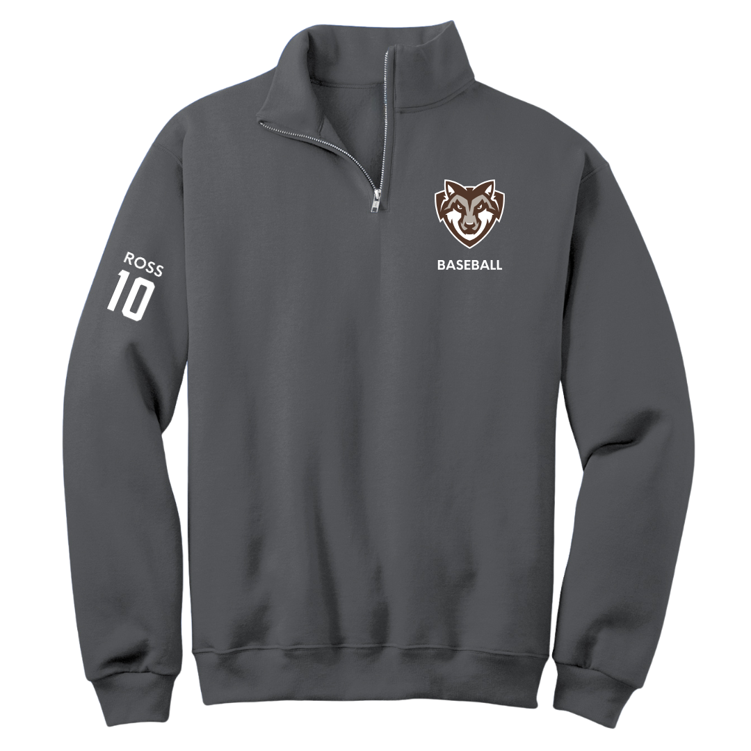 St. Bonaventure University Baseball Dark Gray Quarter-Zip - #10 Jaxson Ross