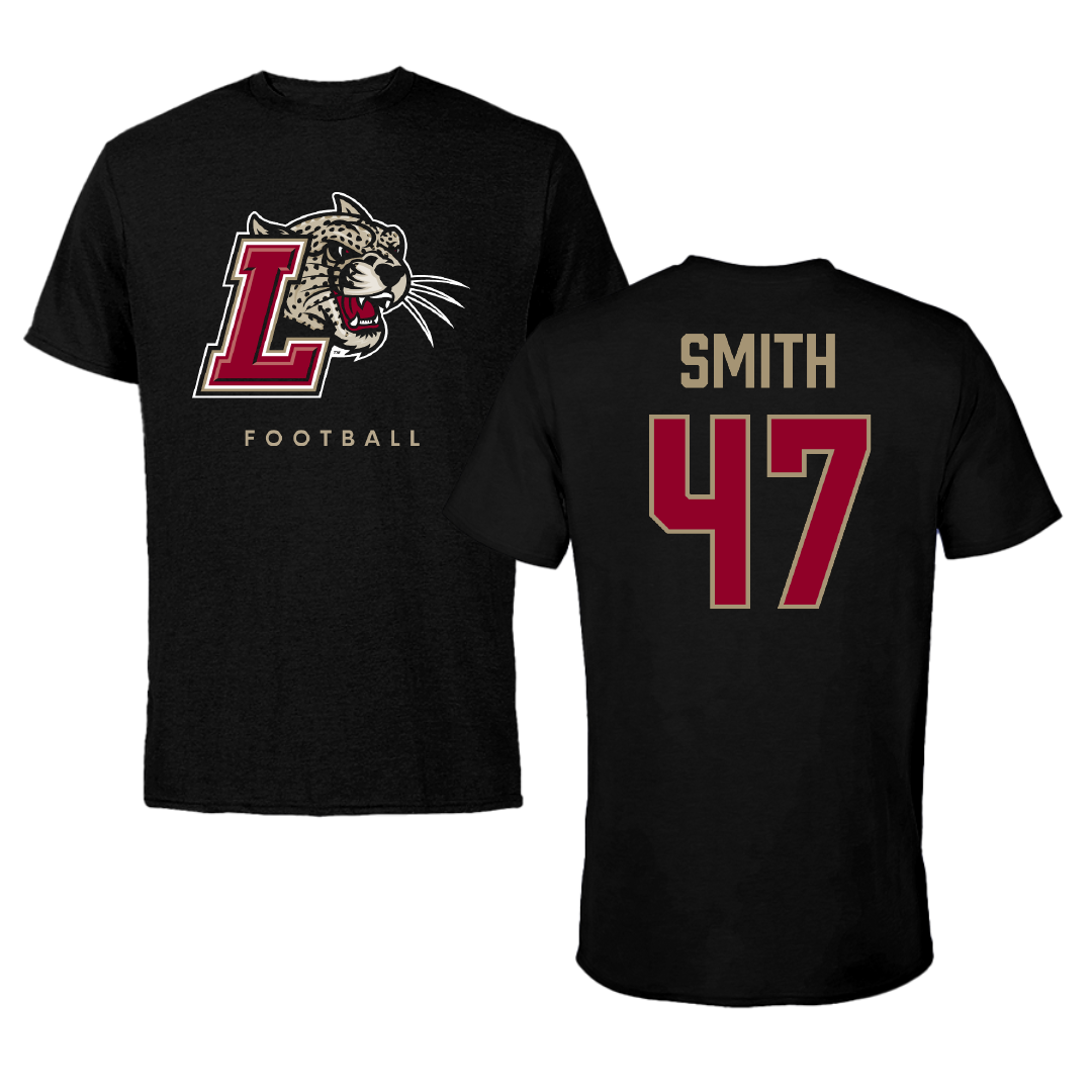 Lafayette College Football Black Tee - #47 Graham Smith