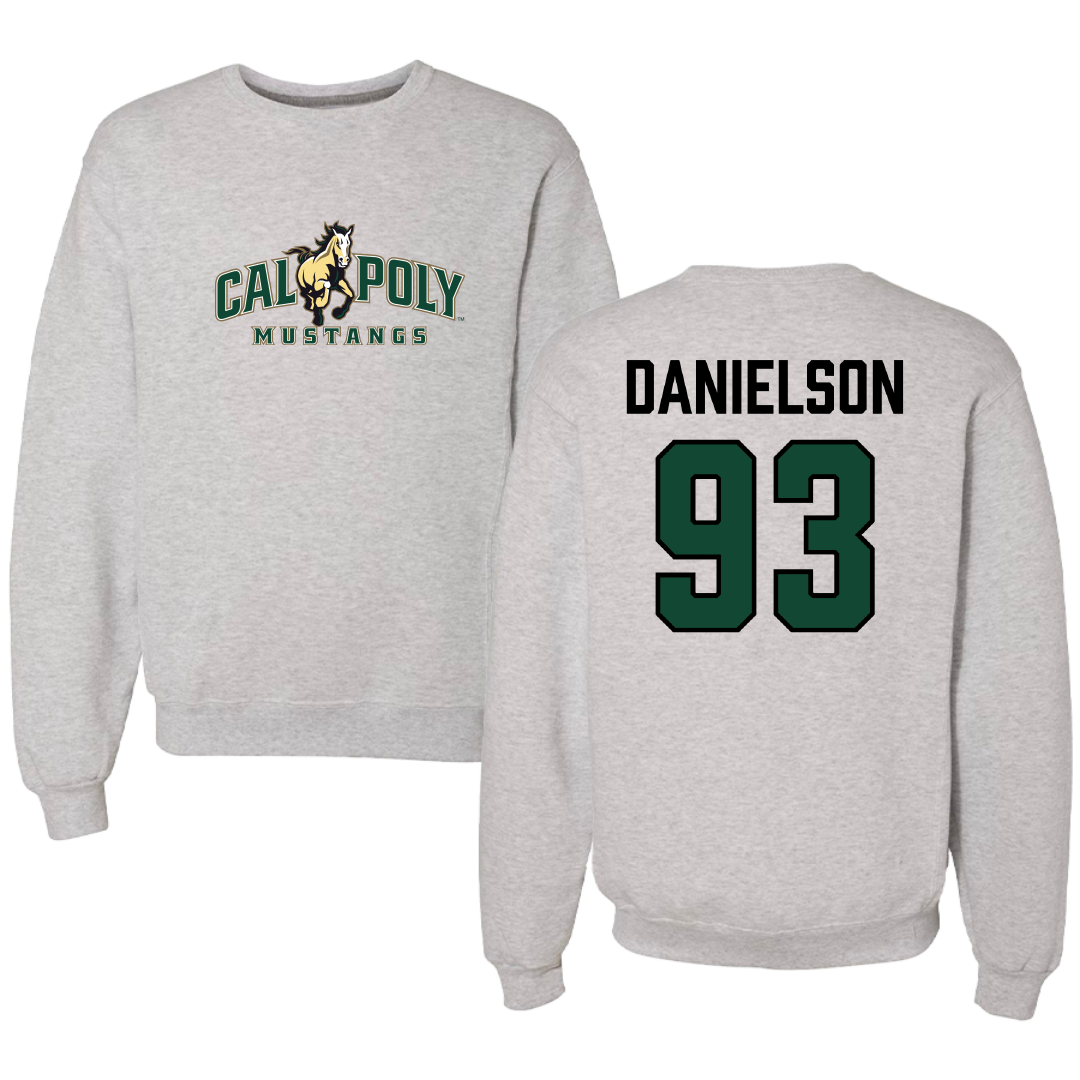 Cal Poly Football Gray Crewneck - #93 Manaalii Danielson