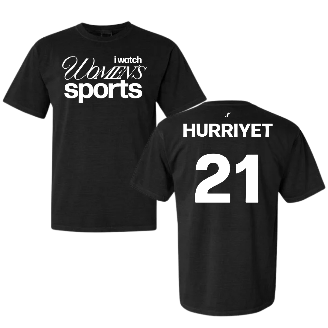 Volleyball (W) Black WHM Comfort Colors Tee - #21 Elif Hurriyet