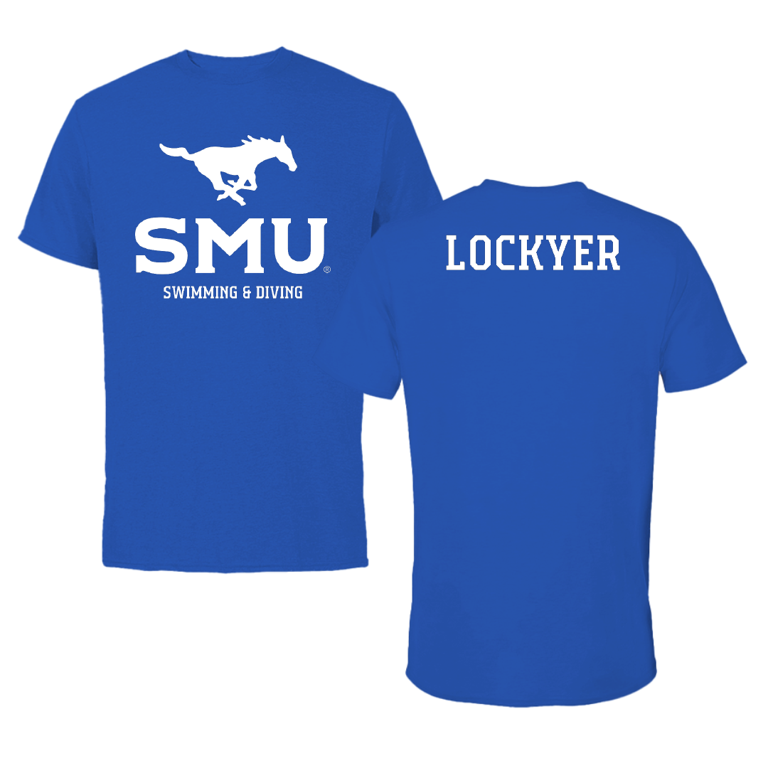Southern Methodist University Swimming & Diving Blue Mascot Tee - Hannah Lockyer