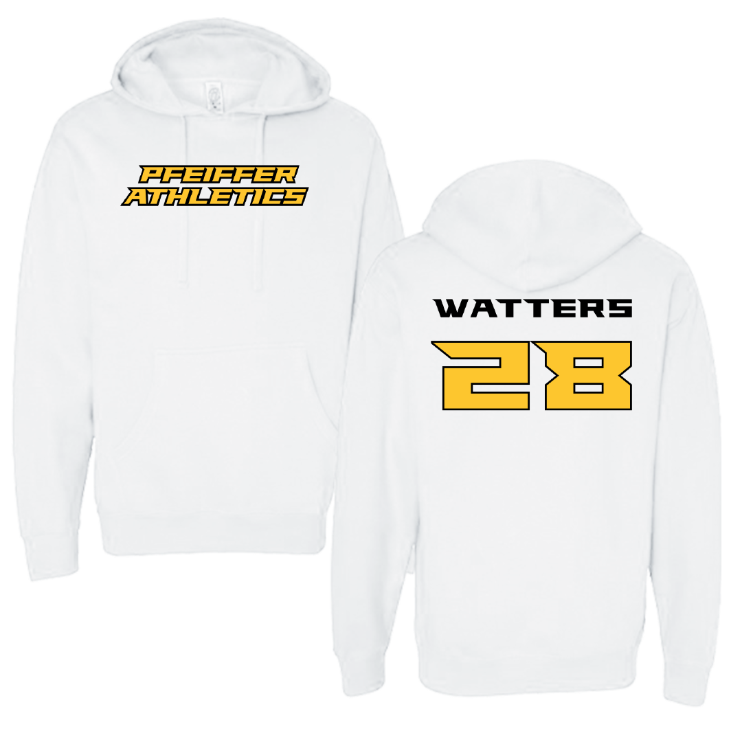 Pfeiffer University Baseball White Hoodie - #28 Graham Watters
