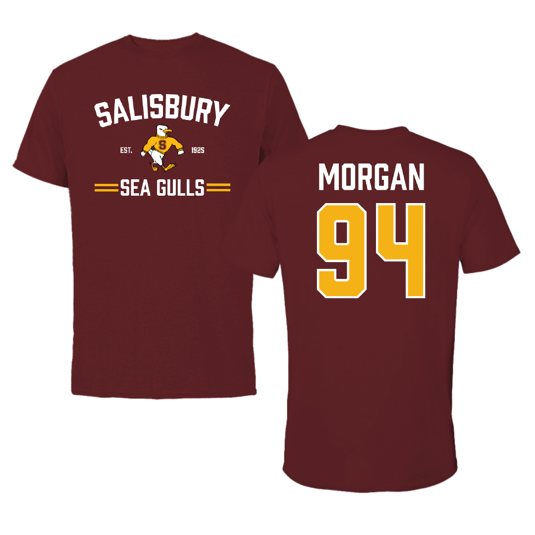 Salisbury University Football Maroon General Performance Tee - #94 Oliver Morgan