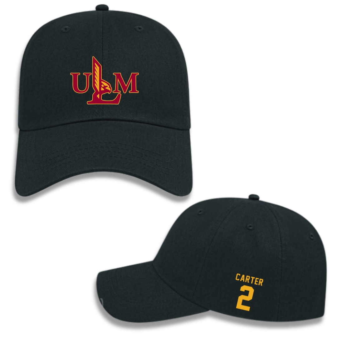 University of Louisiana Monroe Softball Black Hat - #2 Elle Carter