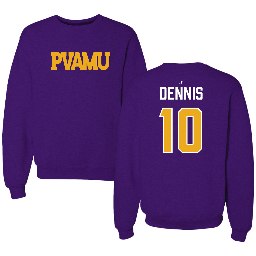 Prairie View A&M University Football Purple Crewneck - #10 Andre Dennis