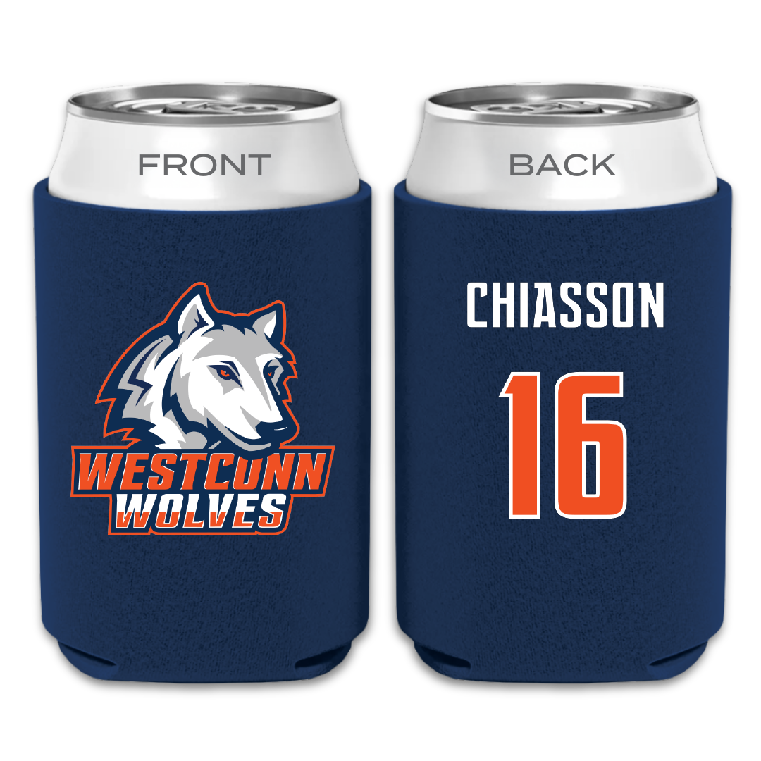 Western Connecticut State University Soccer Navy Can Cooler - #16 Jenna Chiasson