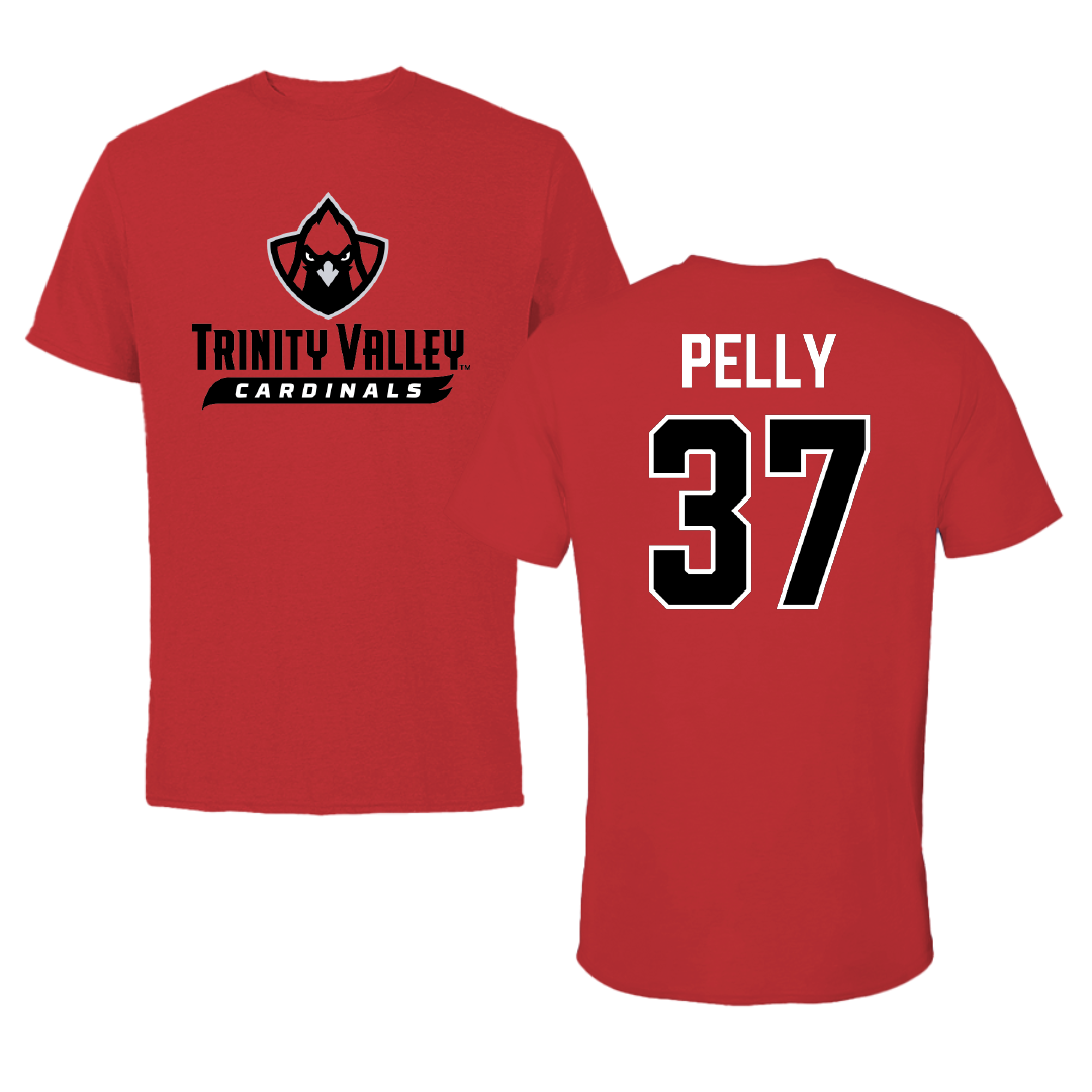Trinity Valley Community College Football Red Performance Tee - #37 Ryan Pelly