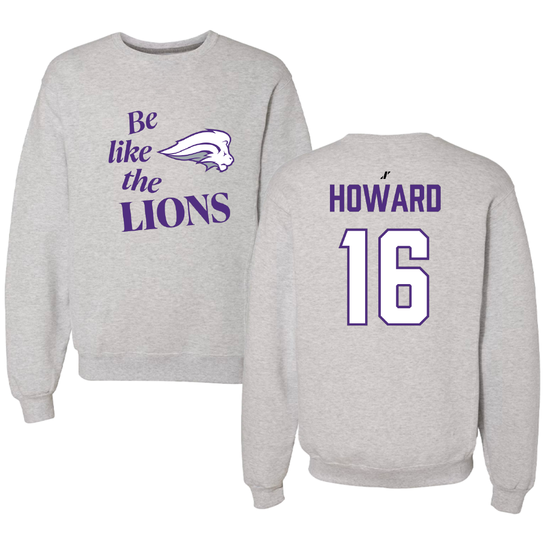 Nelson University Football Light Gray Be Like Us Crewneck - #16 Caleb Howard