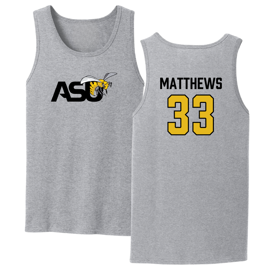 Alabama State University Baseball Sport Gray Tank Top - #33 Camden Matthews