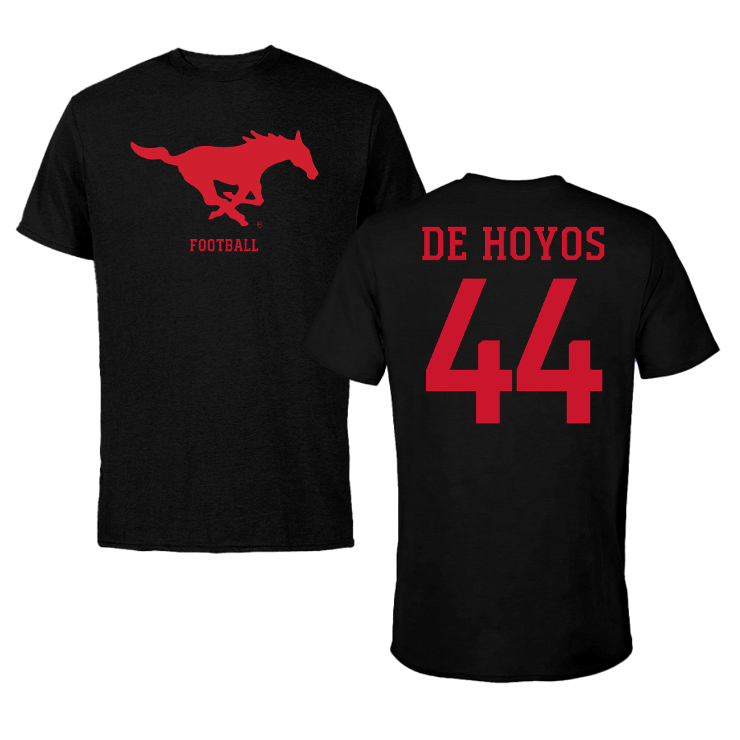 Southern Methodist University Football Black Tee - #44 Michael De Hoyos