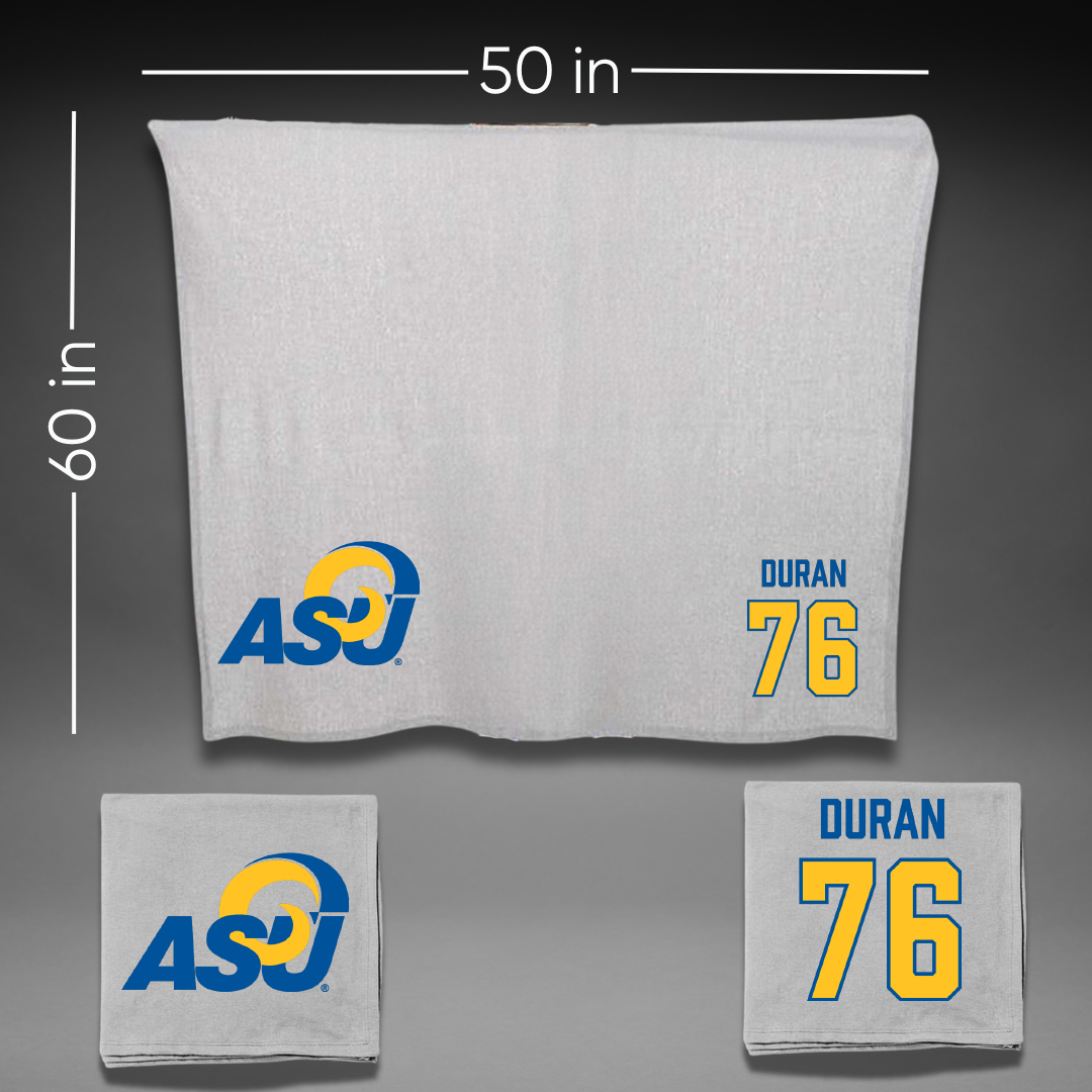 Angelo State University Football Gray Blanket - #76 Aaron Duran