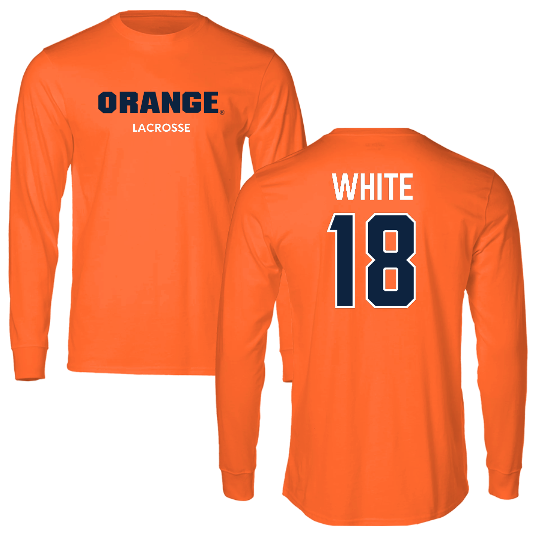 Syracuse University Lacrosse (M) Orange Performance Long Sleeve - #18 Koby White