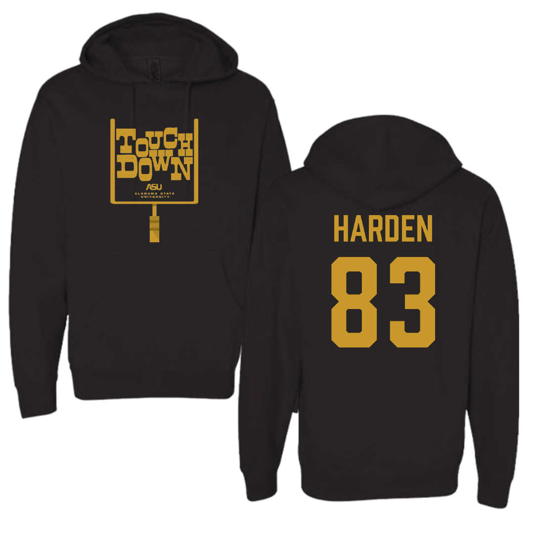 Alabama State University Football Black Touchdown Hoodie - #83 Derick Harden