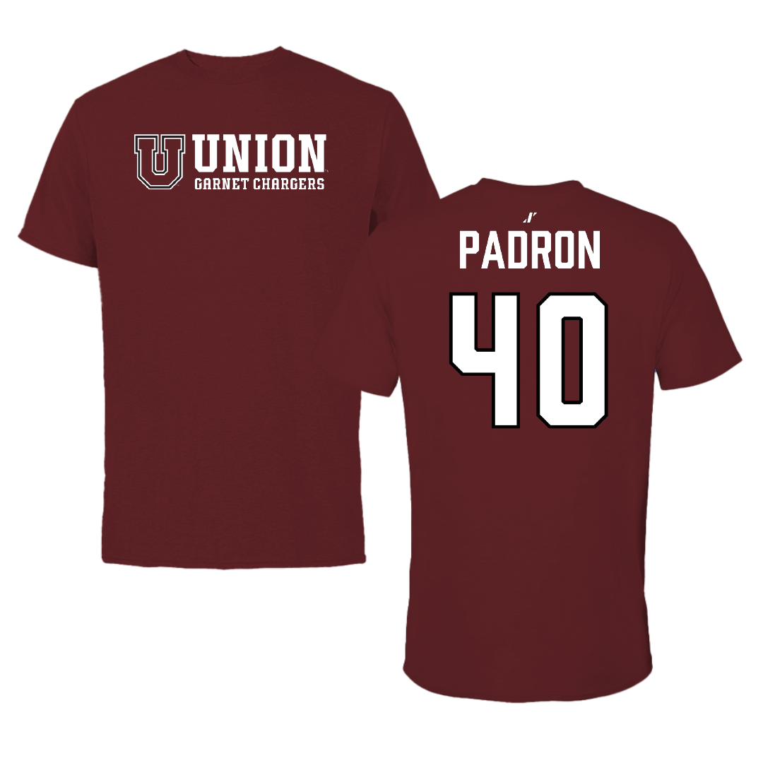 Union College Football Maroon General Performance Tee - #40 Zack Padron