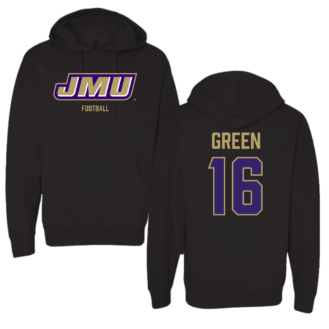 James Madison University Football Black Hoodie - #16 Desmond Green