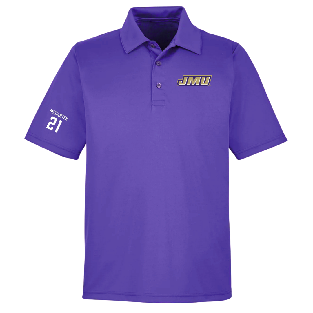 James Madison University Football Purple Polo - #21 Jackson McCarter