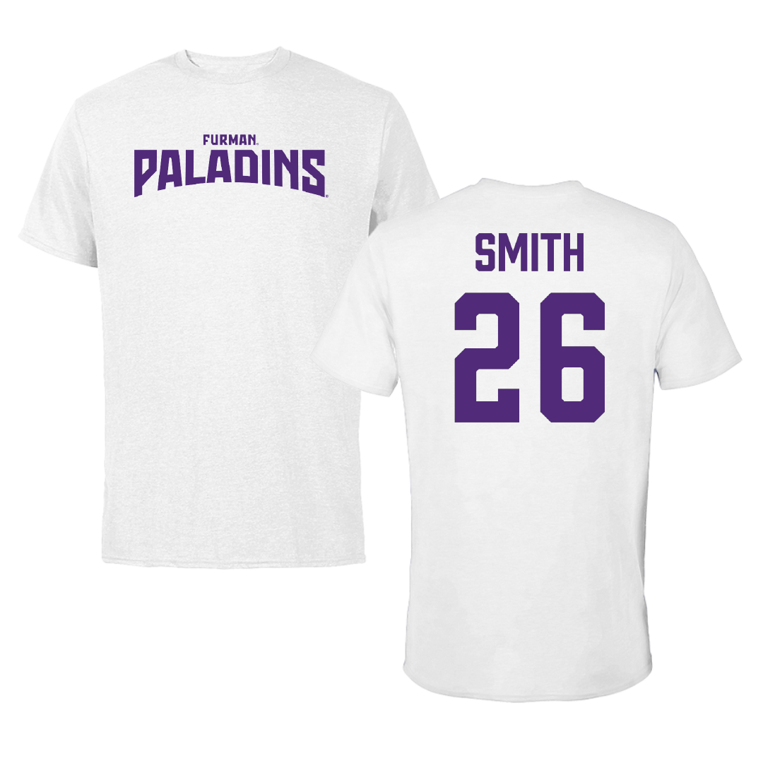 Furman University Lacrosse (W) White Classic Performance Tee - #26 Audrey Smith
