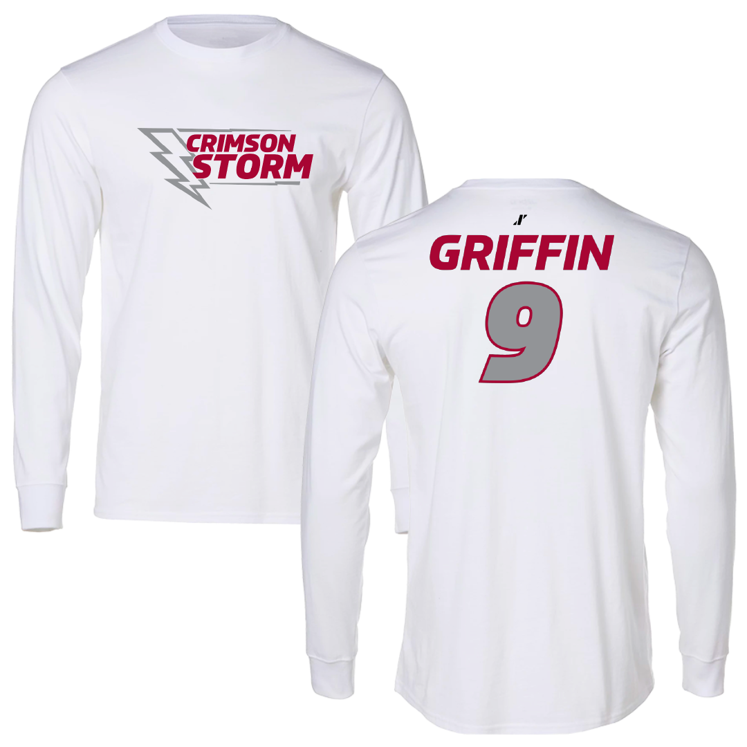 Southern Nazarene University Rugby (M) White Performance Long Sleeve - #9 Roger Griffin