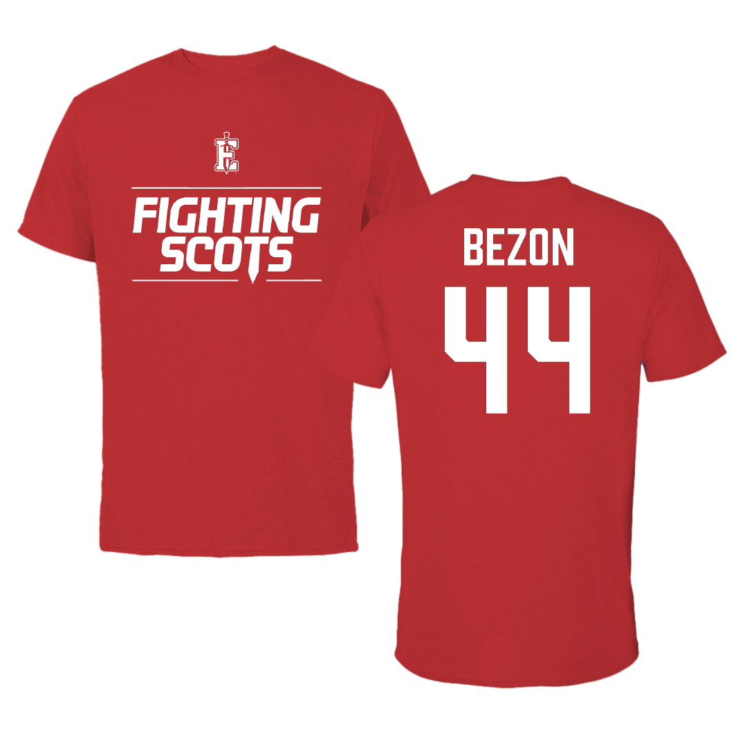 PennWest Edinboro Football Red General Tee - #44 Clayton Bezon