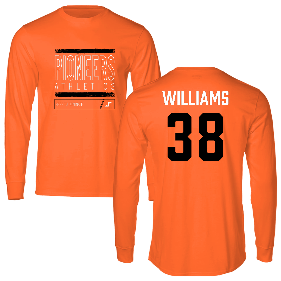 Tusculum University Football Orange Dominate Long Sleeve - #38 Jeremiah Williams