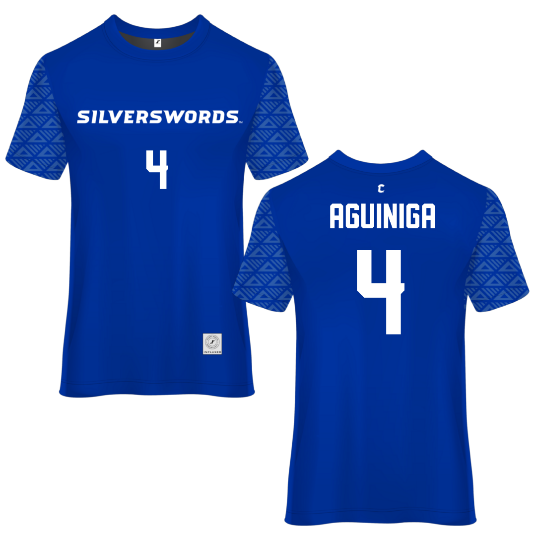 Chaminade University Blue Soccer Jersey - #4 Ruben Aguiniga