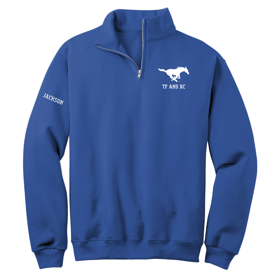 Southern Methodist University TF and XC Blue Quarter-Zip - Maykayla Jackson