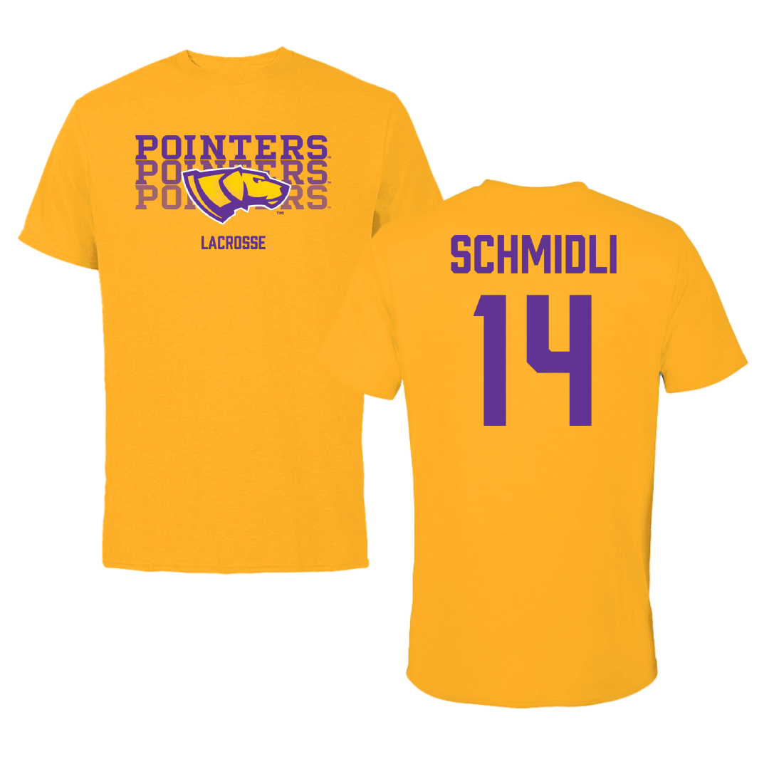 University of Wisconsin-Stevens Point Lacrosse (W) Gold Tee - #14 Allison Schmidli