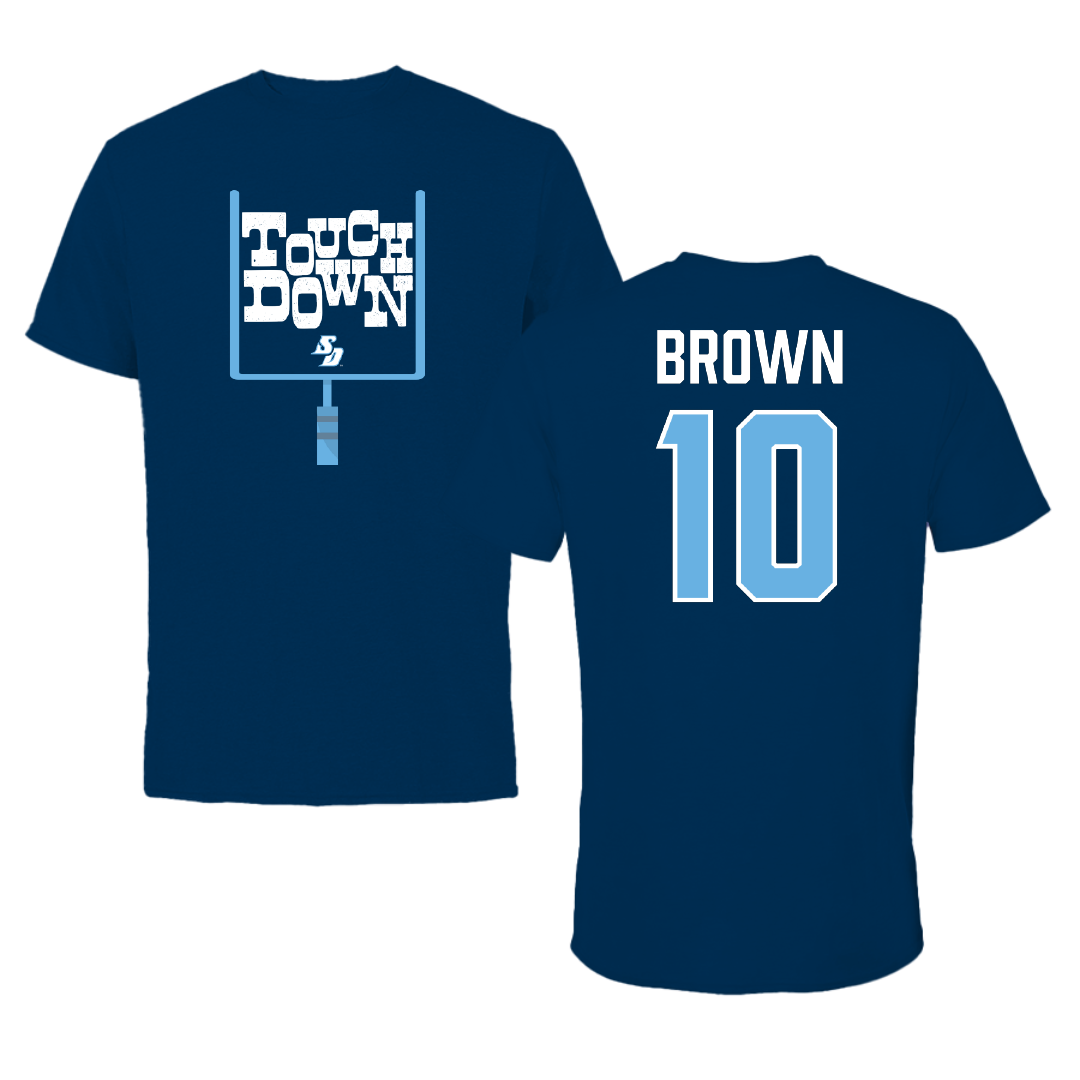 University of San Diego Football Navy Touchdown Tee - #10 Nathan Brown