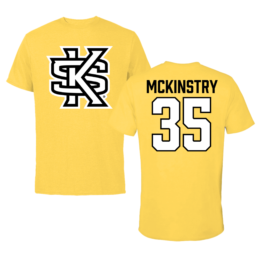 Kennesaw State University Baseball Yellow Tee - #35 Nolan McKinstry