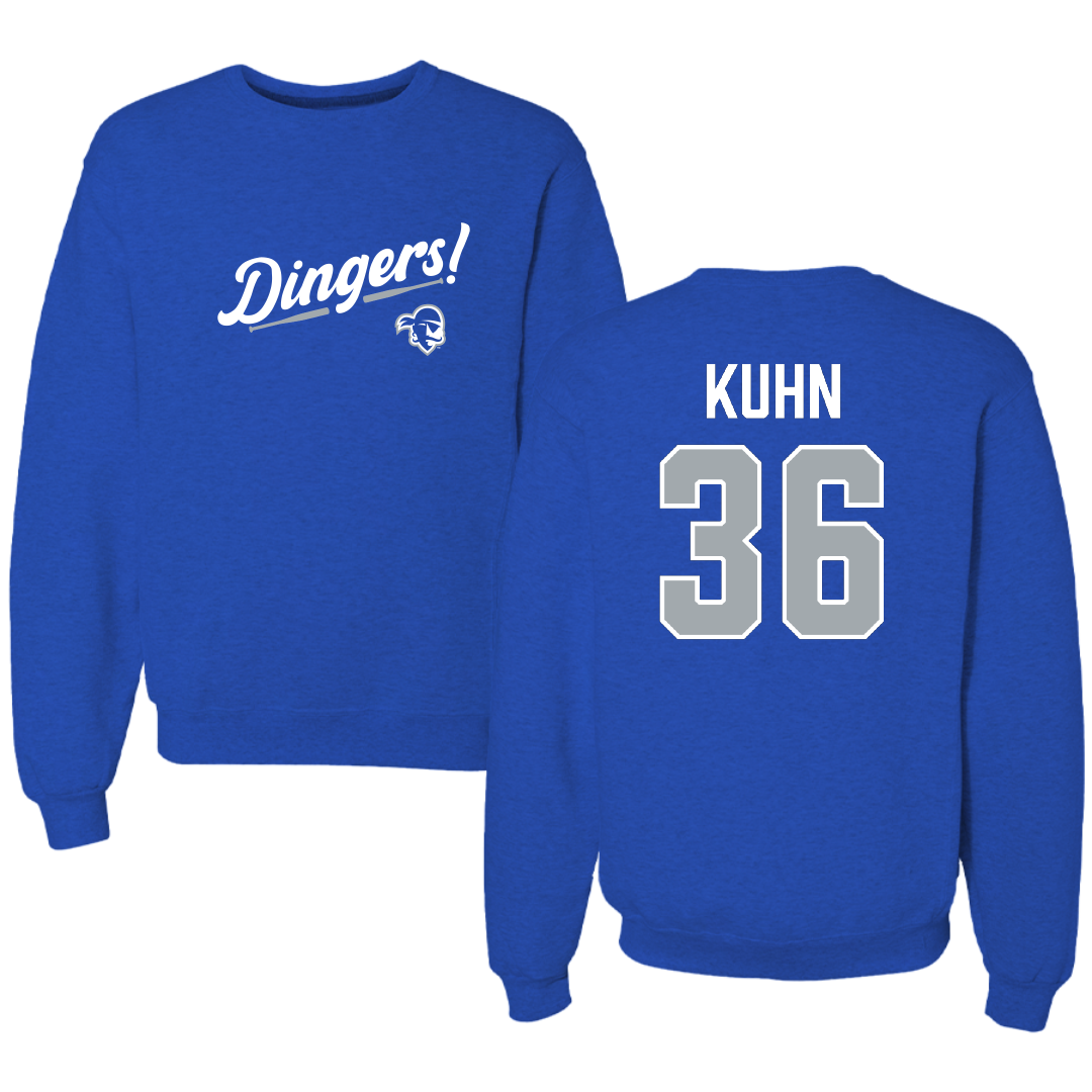 Seton Hall University Baseball Blue Dingers Crewneck - #36 Jason Kuhn