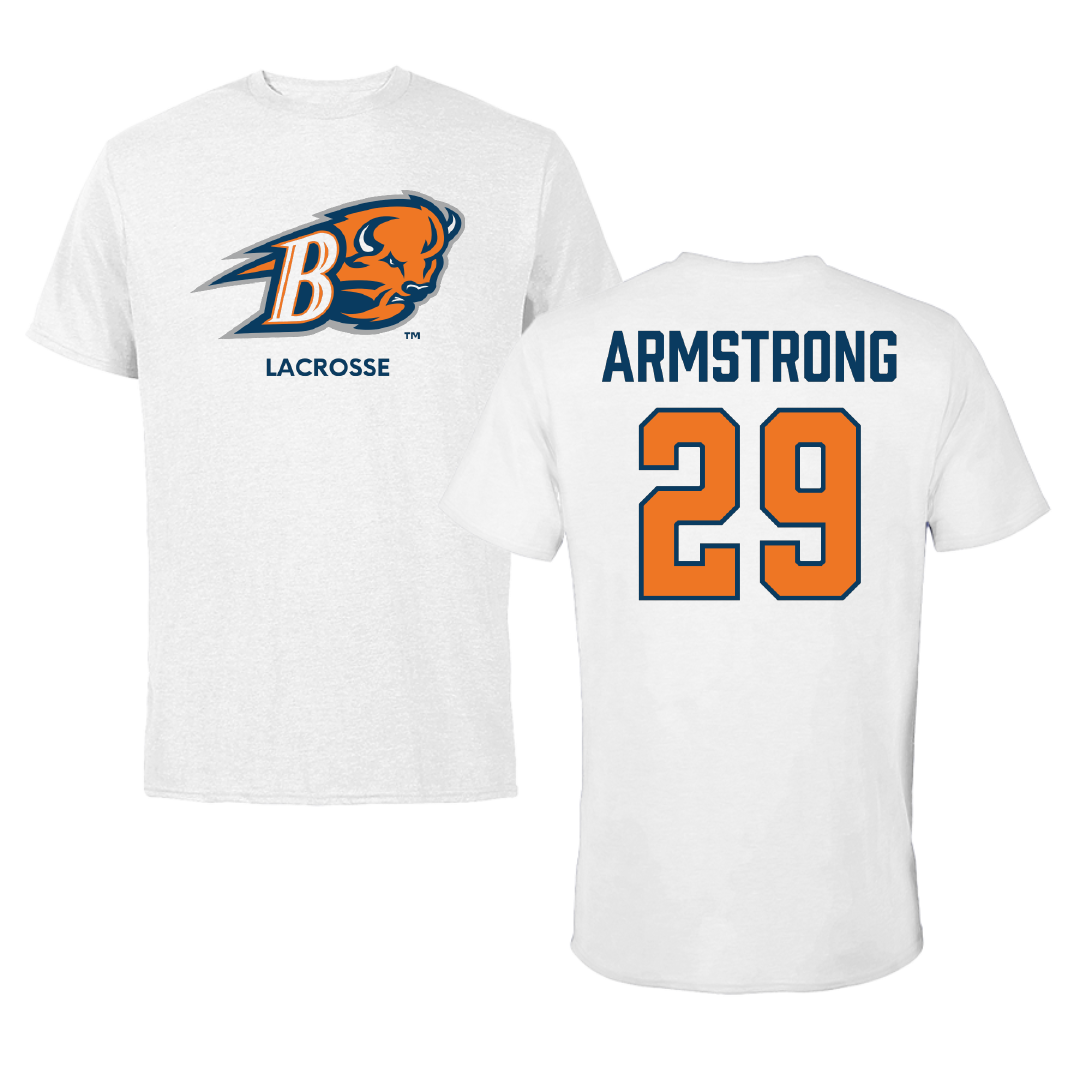 Bucknell University Lacrosse (M) White Performance Tee - #29 Thomas Armstrong