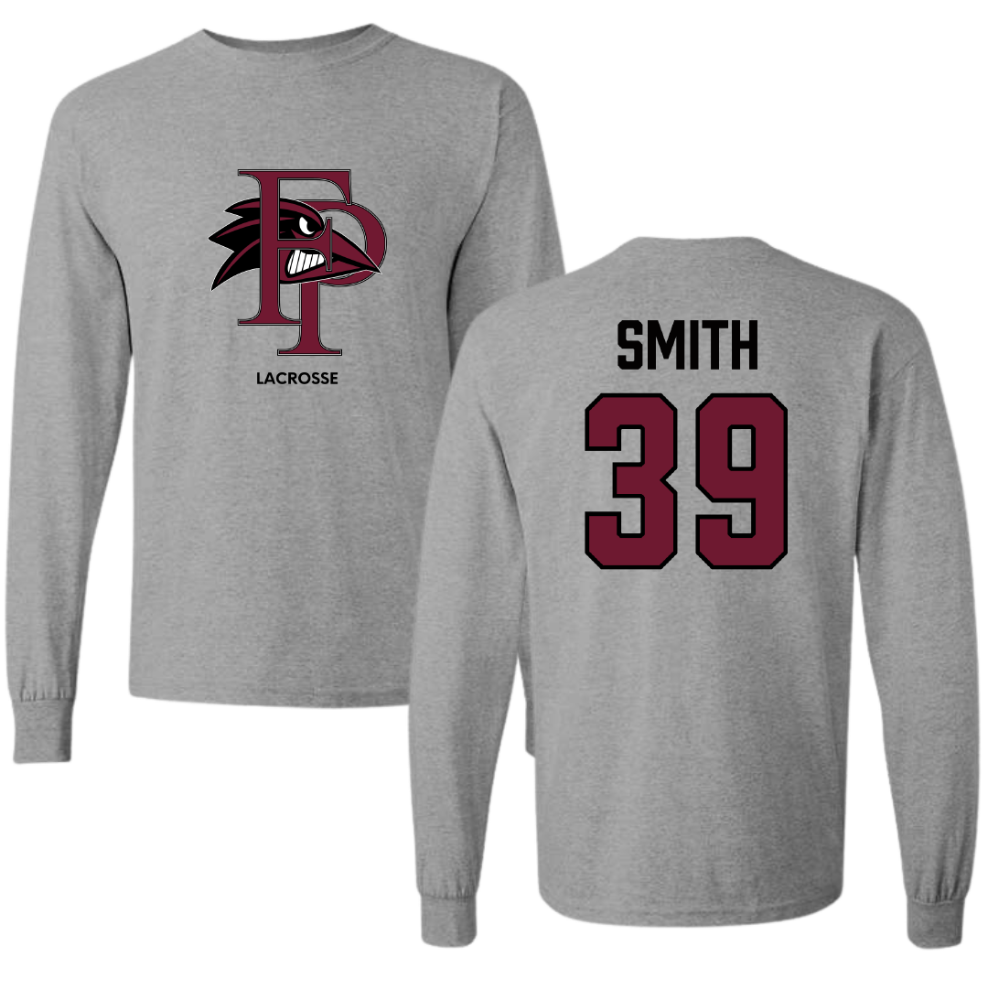 Franklin Pierce University Lacrosse (M) Sport Gray Long Sleeve - #39 Nick Smith