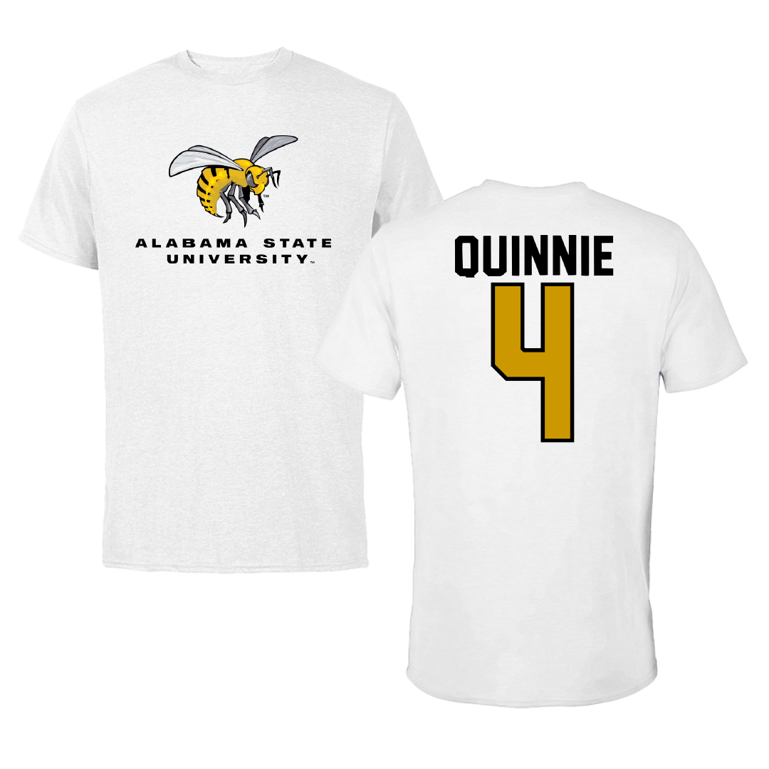 Alabama State University Softball White Tee - #4 Mason Quinnie