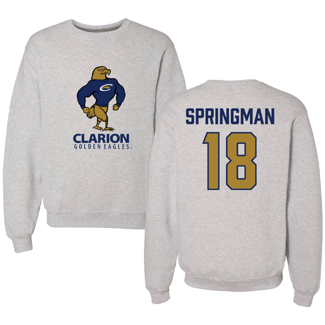 PennWest Clarion Softball Light Gray Crewneck - #18 Samantha Springman