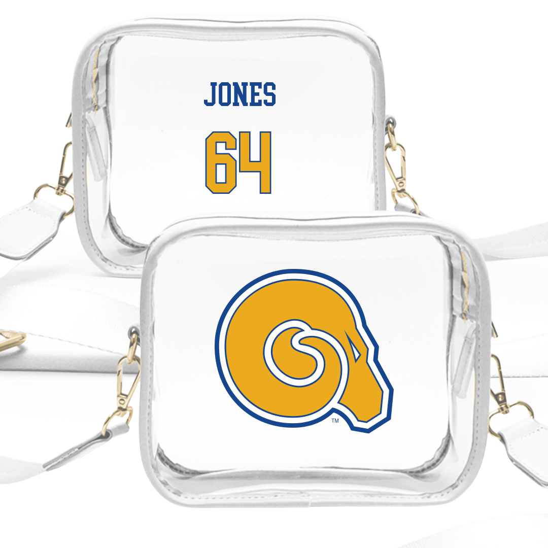 Albany State University Football White Clear Stadium Bag - #64 Cameo Jones