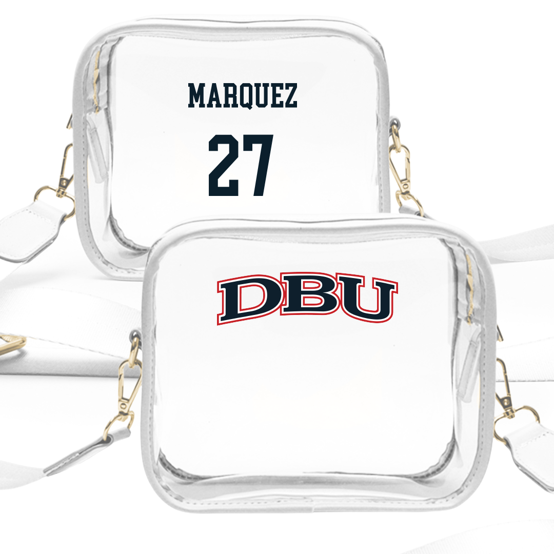 Dallas Baptist University Bowling (M) White Clear Stadium Bag - #27 Paul Marquez