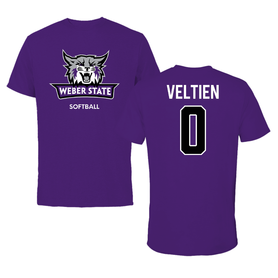 Weber State University Softball Purple Performance Tee - #0 Joslynn Veltien