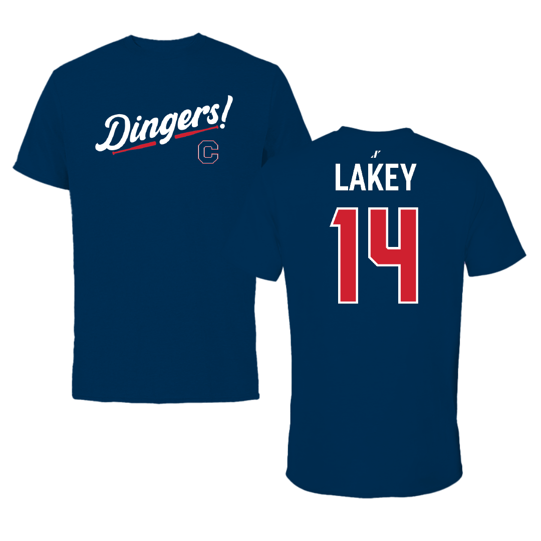 Catawba College Baseball Navy Dingers Tee - #14 Parker Lakey