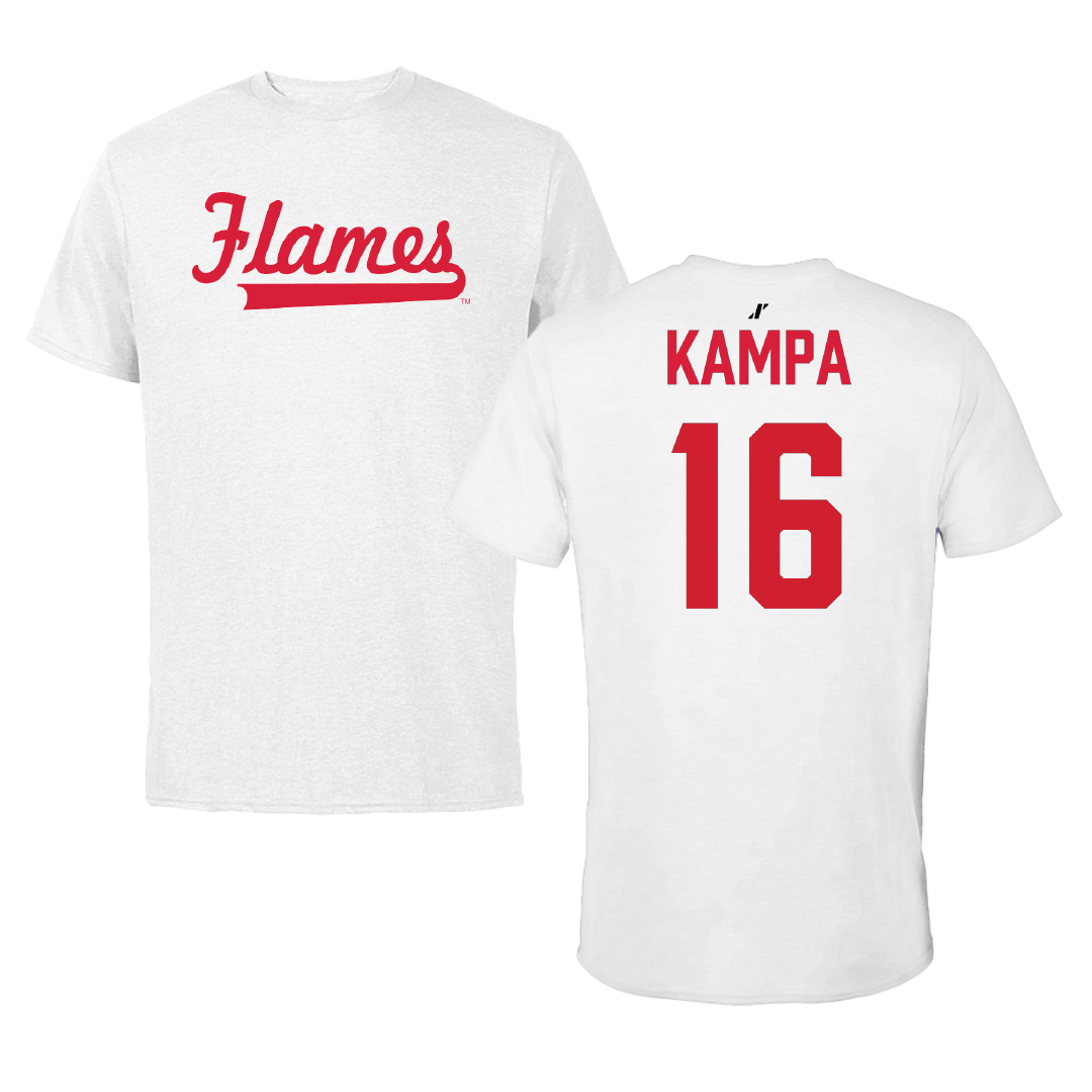 UIC Baseball White Tee - #16 Ashton Kampa