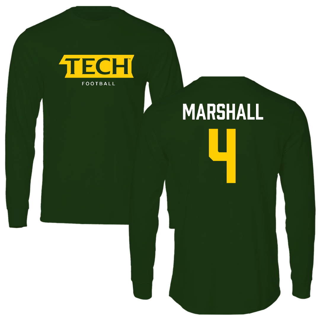 Arkansas Tech University Football Forest Green Long Sleeve - #4 Austin Marshall