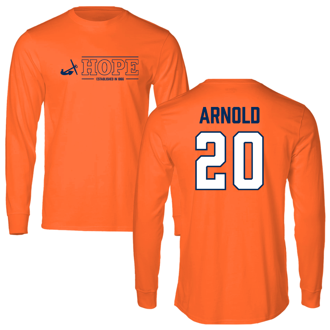 Hope College Lacrosse (M) Orange General Long Sleeve - #20 Jackson Arnold