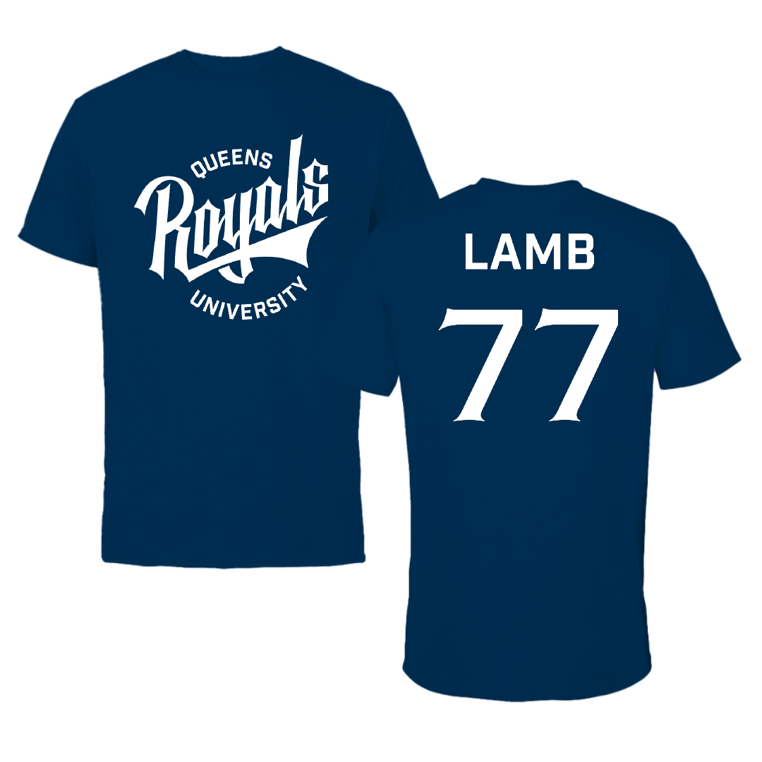 Queens University of Charlotte Lacrosse Navy Performance Tee - #77 Kelley Lamb