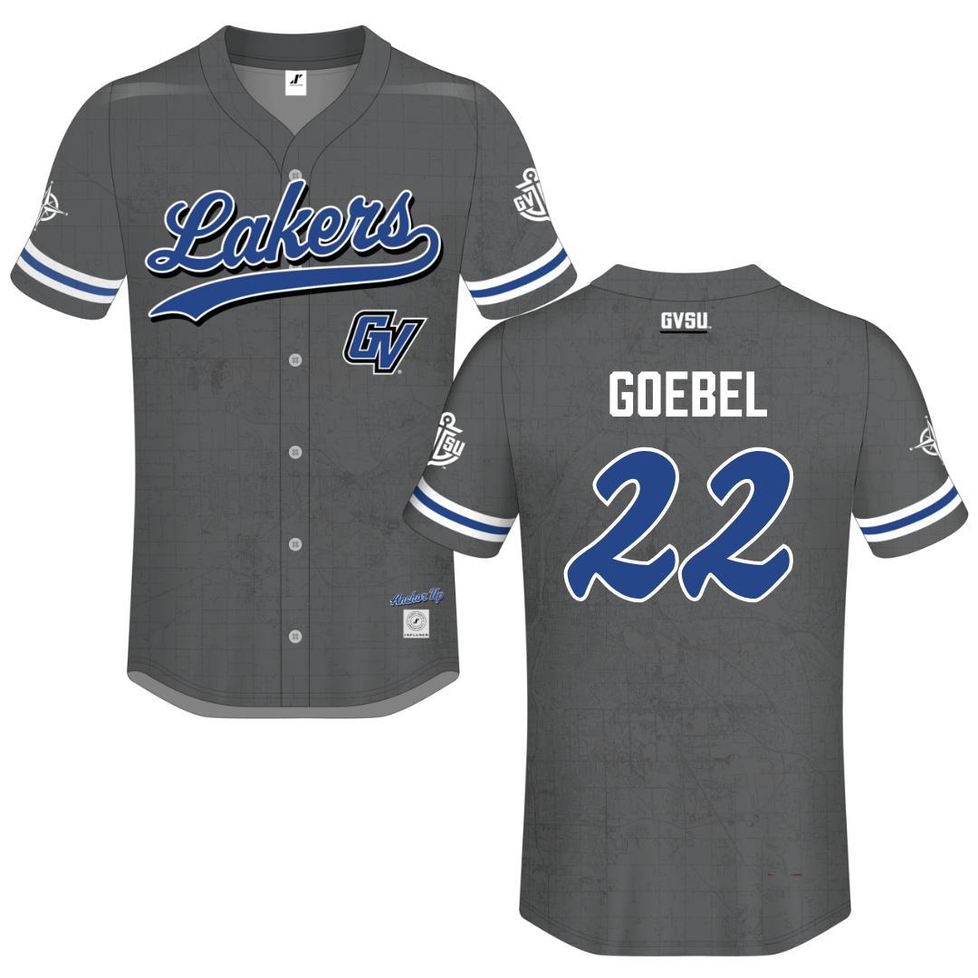 Grand Valley State University Gray Campus Connect Button-Down Jersey - #22 Will Goebel