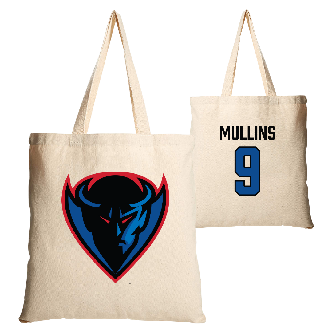 DePaul University Soccer Tan Canvas Tote Bag - #9 Liam Mullins