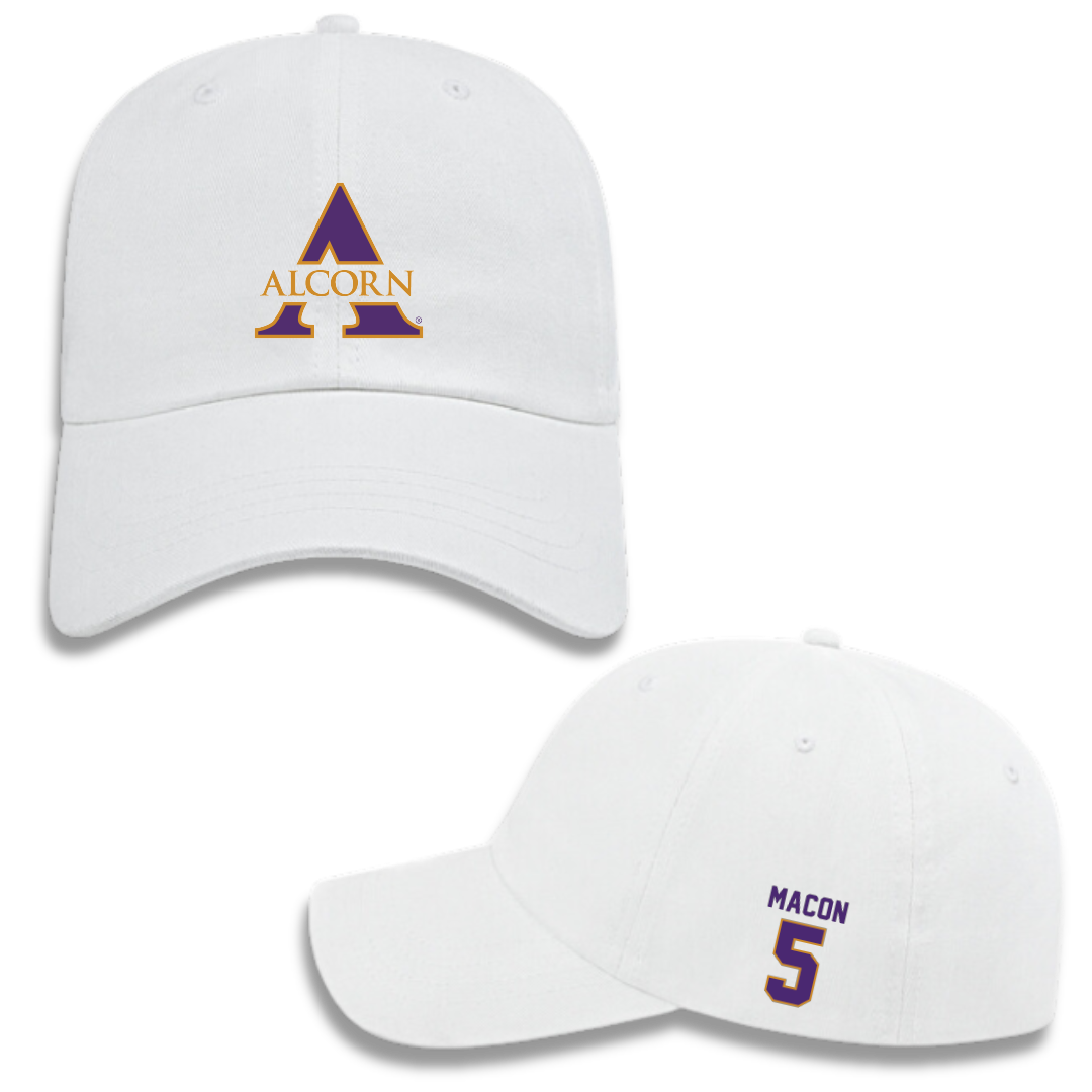 Alcorn State University Football White Hat - #5 Tyler Macon